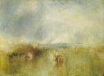 水彩大师 William Turner_Procession of Boats with Distant Smoke, Venice